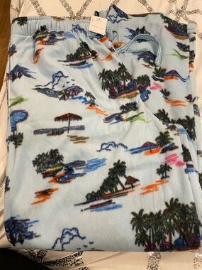 Tommy Bahama Light Blue Coastal Print Fleece lounge - Pants